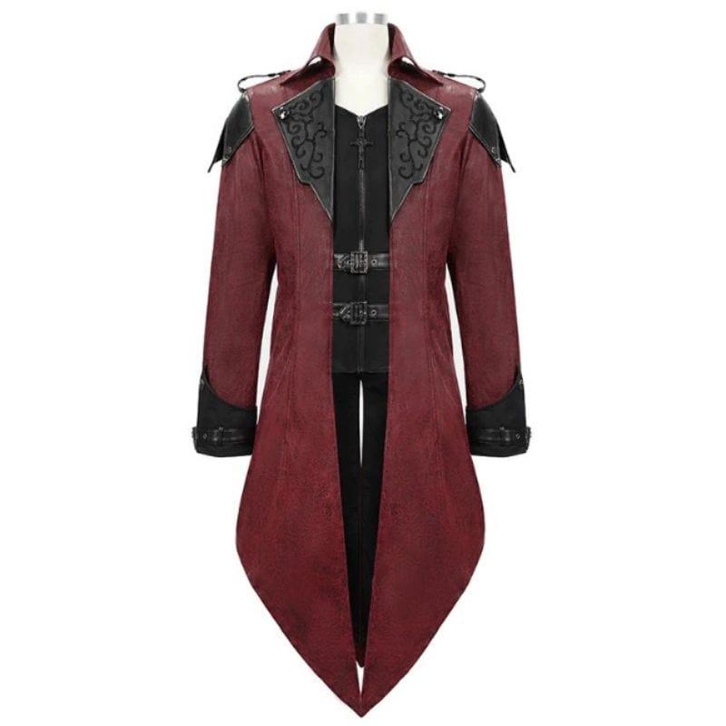 Manteau Gothique Homme Rouge | RedVamp - The Steampunk Emporium