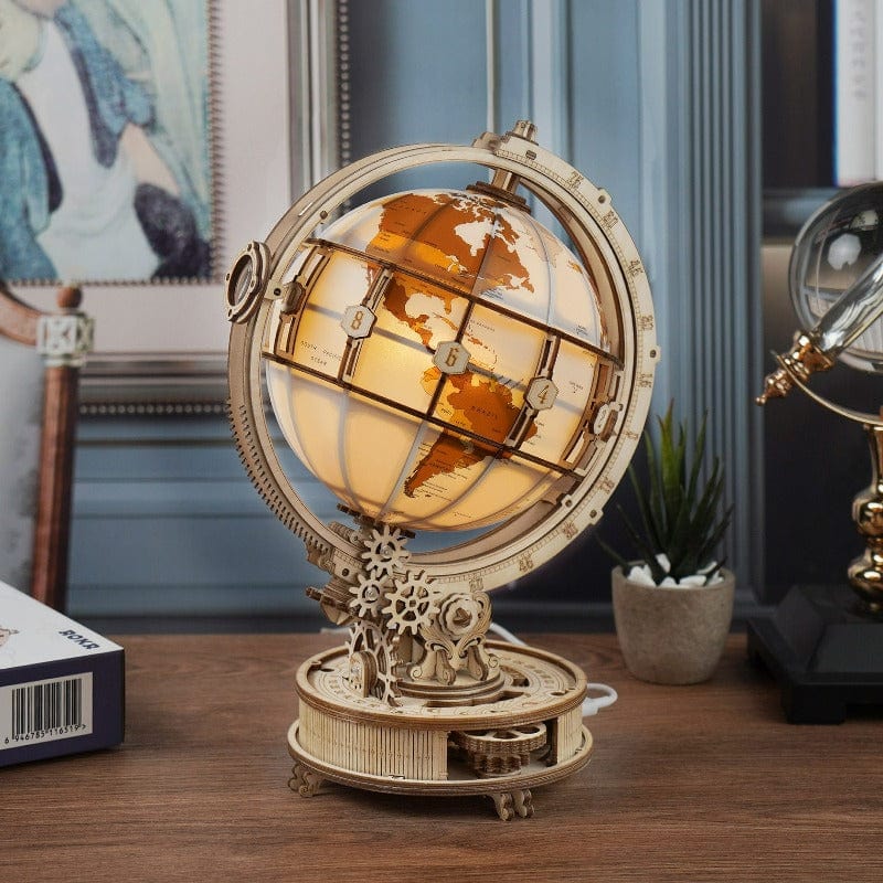 Maquette Bois Globe Terrestre | Artisanat Terre&Bois - The Steampunk Emporium