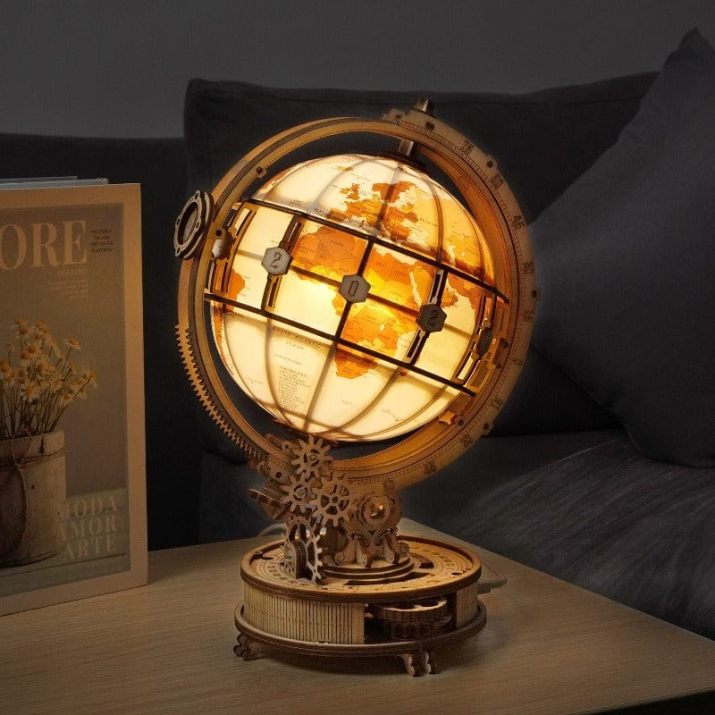 Maquette Bois Globe Terrestre | Artisanat Terre&Bois - The Steampunk Emporium