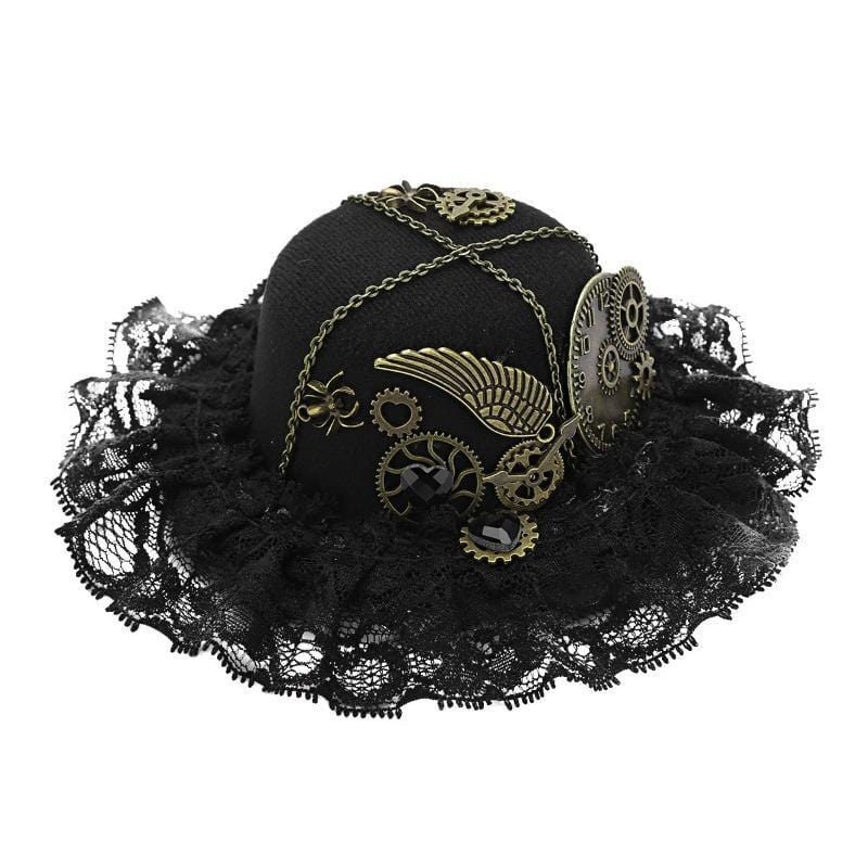 Mini Chapeau Victorien avec Dentelle | Charme Royal - The Steampunk Emporium