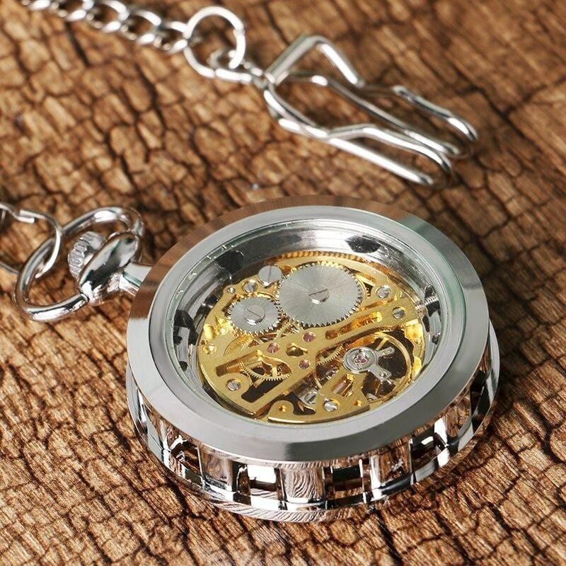 Montre à Gousset Avec Mécanisme Apparent | MécaBrilliance - The Steampunk Emporium