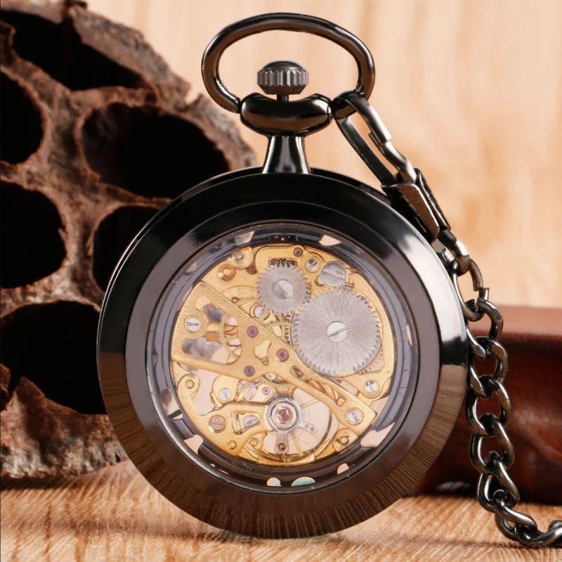 Montre à Gousset Mécanique Squelette | RoyalTime - The Steampunk Emporium