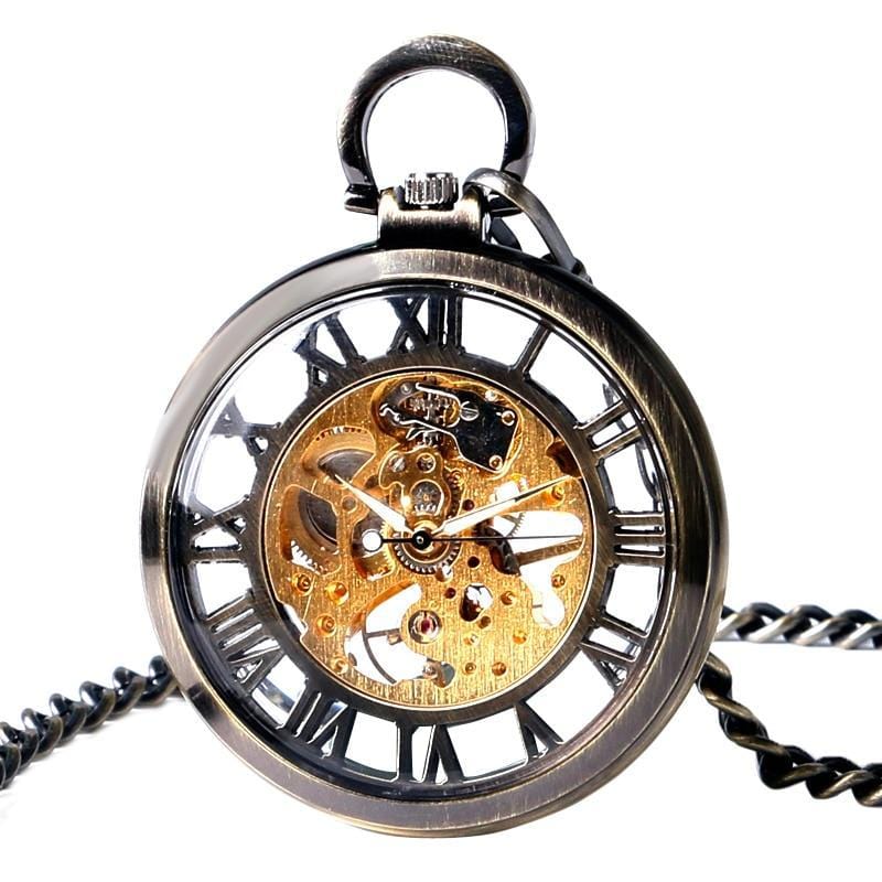 Montre à Gousset Steampunk Transparente | LuxCrystal - The Steampunk Emporium Bronze