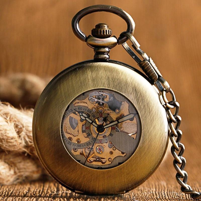 Montre de Poche Steampunk (Coffret) | L'Élégance du Temps - The Steampunk Emporium Bronze avec Coffret