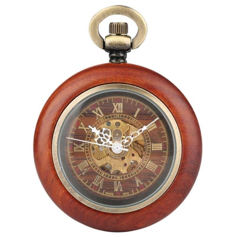 Montre de Poche Steampunk en Bois | Élégance Intemporelle - The Steampunk Emporium