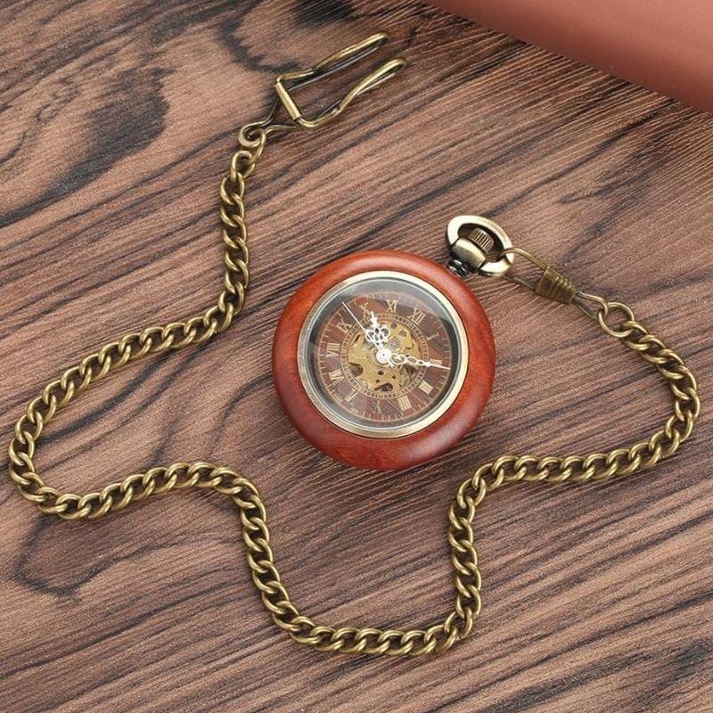 Montre de Poche Steampunk en Bois | Élégance Intemporelle - The Steampunk Emporium