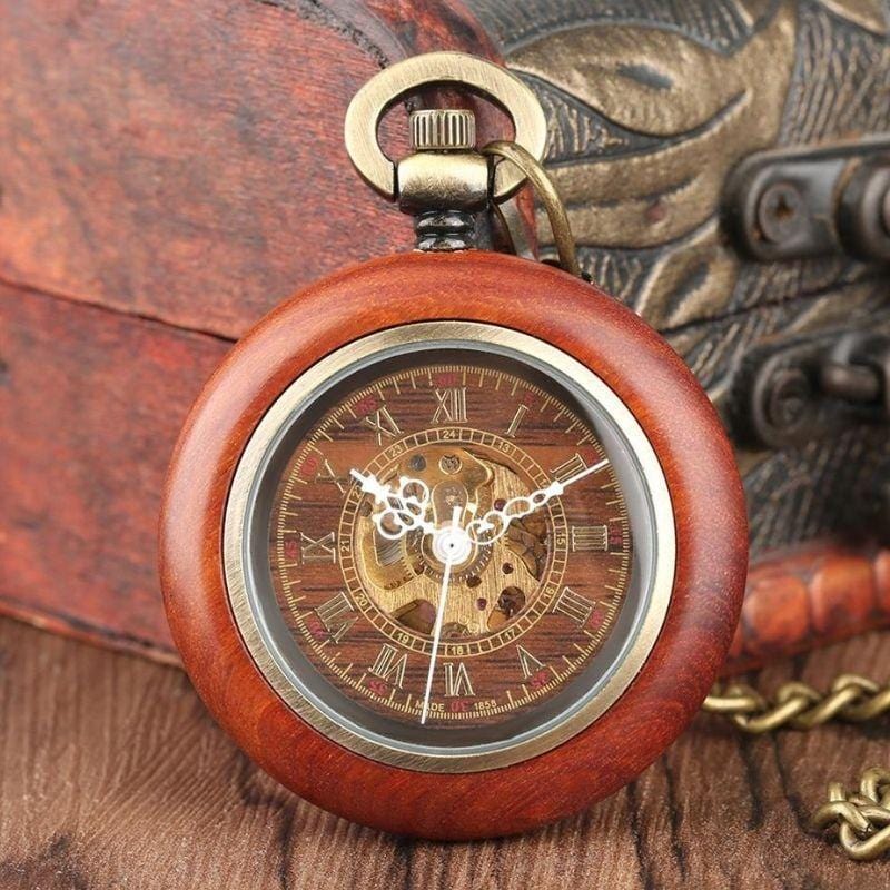 Montre de Poche Steampunk en Bois | Élégance Intemporelle - The Steampunk Emporium