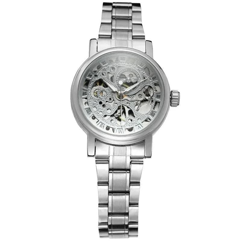 Montre Luxe Femme Squelette Apparent | SparkleTime - The Steampunk Emporium Argent sans boite