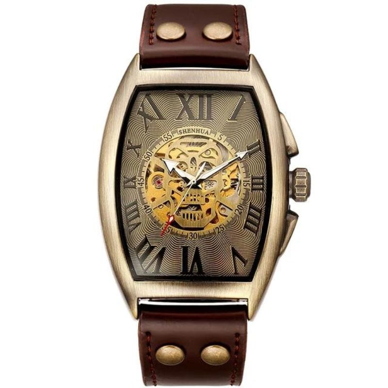 Montre Mécanique Rectangulaire Homme | TimeMaster - The Steampunk Emporium