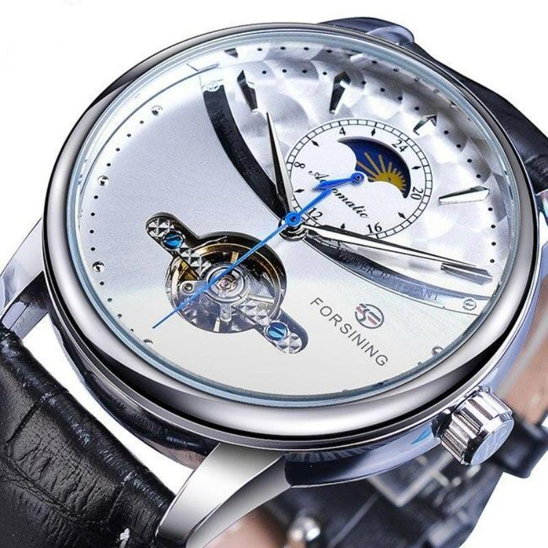 Montre Phase de Lune Homme | LuneBrillante - The Steampunk Emporium Argent