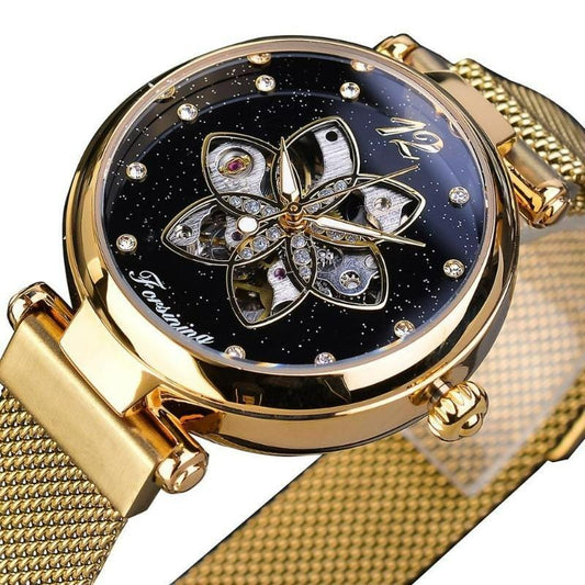 Montre Steampunk Femme Dorée | ChronoLuxe - The Steampunk Emporium