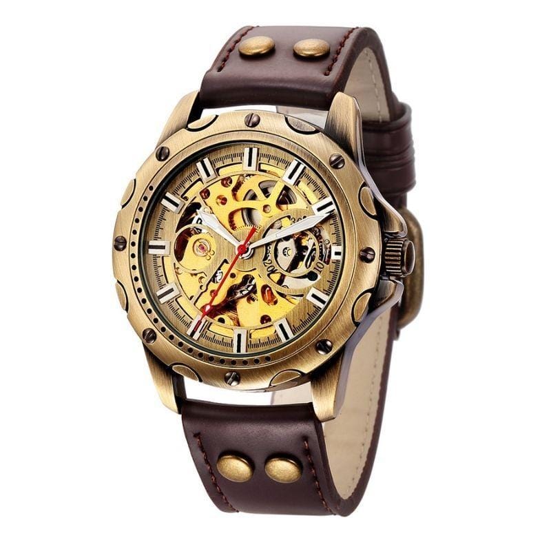 Montre Steampunk Rouage | Rayon Steampunk - The Steampunk Emporium Marron