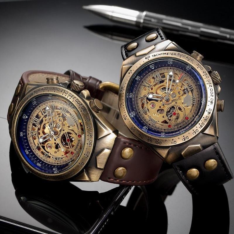 Montre Steampunk Squelette | Chrono-Steel - The Steampunk Emporium