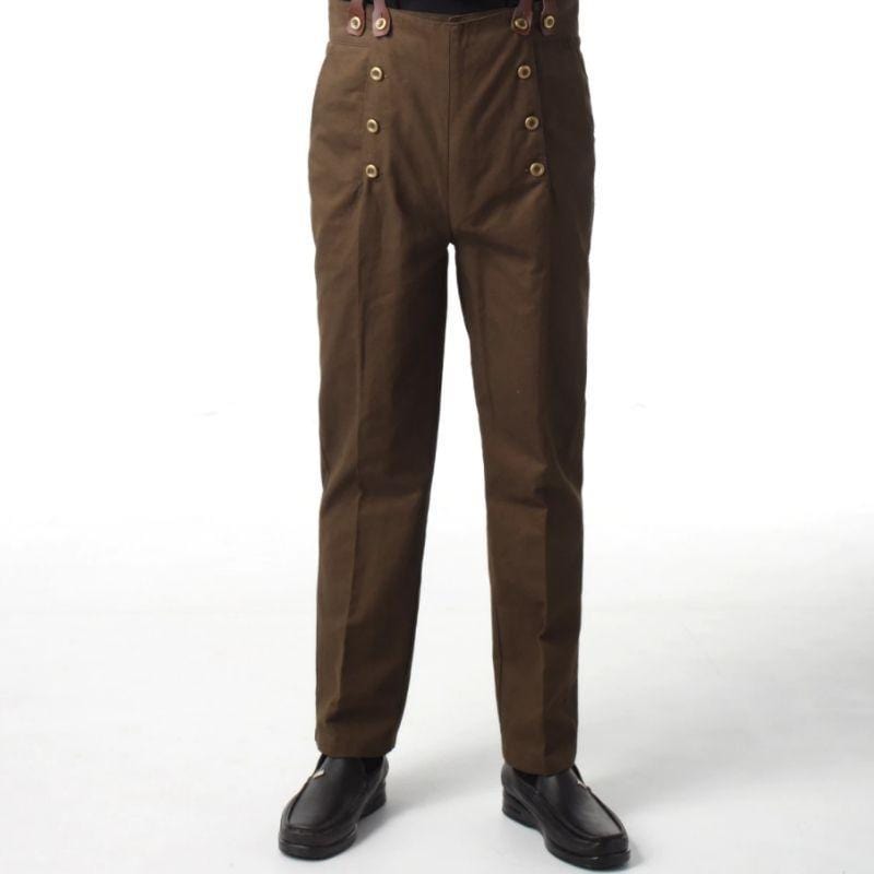 Pantalon à Pince Victorien Homme | PrestigeGentleman - The Steampunk Emporium Marron & Bretelles / S