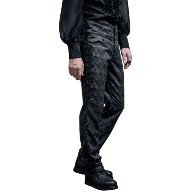 Pantalon Gothique Victorien | Stylo Noir Brillant - The Steampunk Emporium