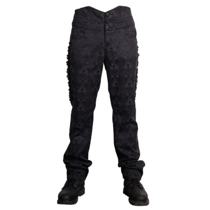 Pantalon Gothique Victorien | Stylo Noir Brillant - The Steampunk Emporium