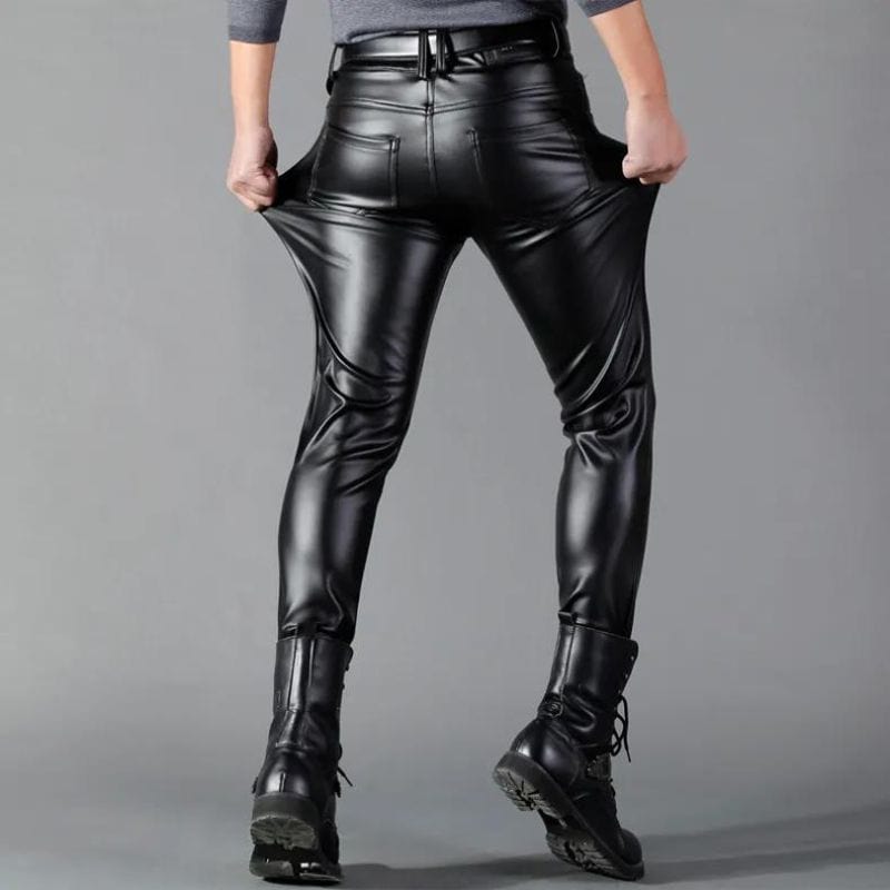 Pantalon Simili PU Noir pour Homme | Noir Luxe - The Steampunk Emporium