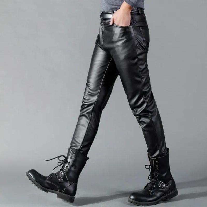 Pantalon Simili PU Noir pour Homme | Noir Luxe - The Steampunk Emporium