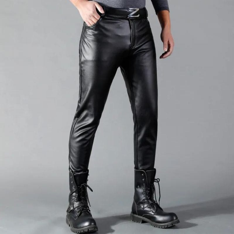 Pantalon Simili PU Noir pour Homme | Noir Luxe - The Steampunk Emporium