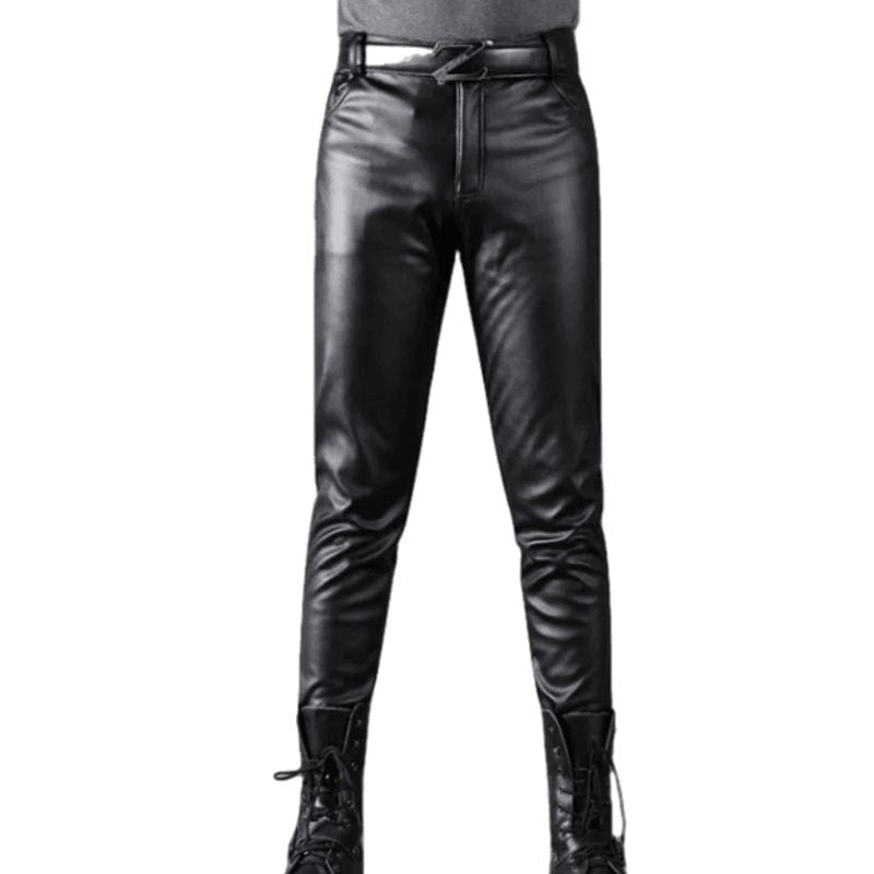 Pantalon Simili PU Noir pour Homme | Noir Luxe - The Steampunk Emporium Noir / 28