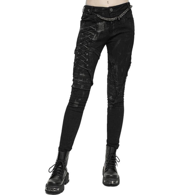 Pantalon Steampunk Rock Femme | Élégance Rétro Chic - The Steampunk Emporium XS