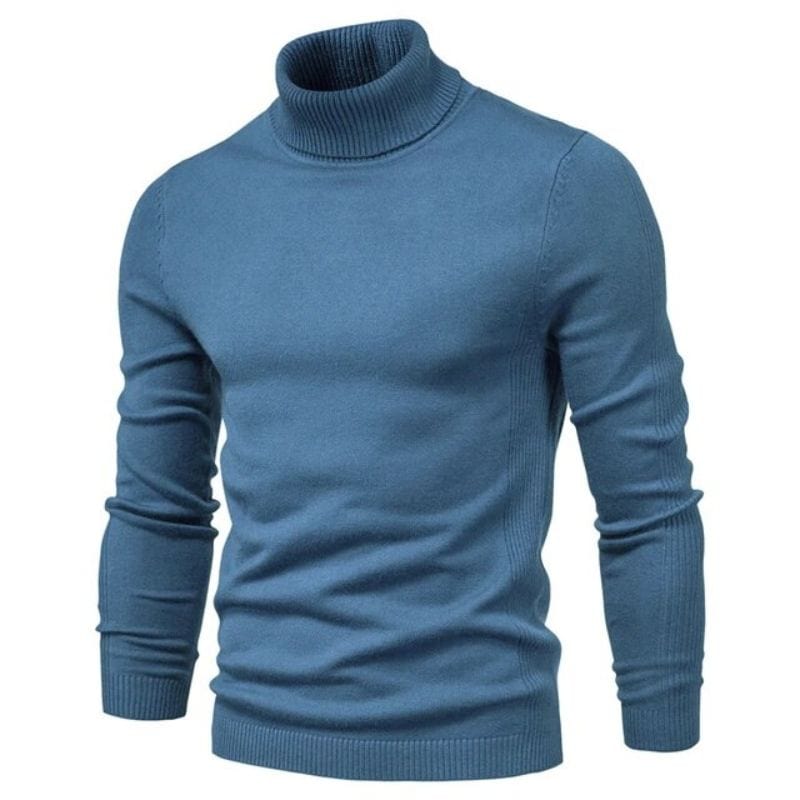 Pull Col Roulé Homme Slim | UltraFit Warm - The Steampunk Emporium Bleu 1 / S