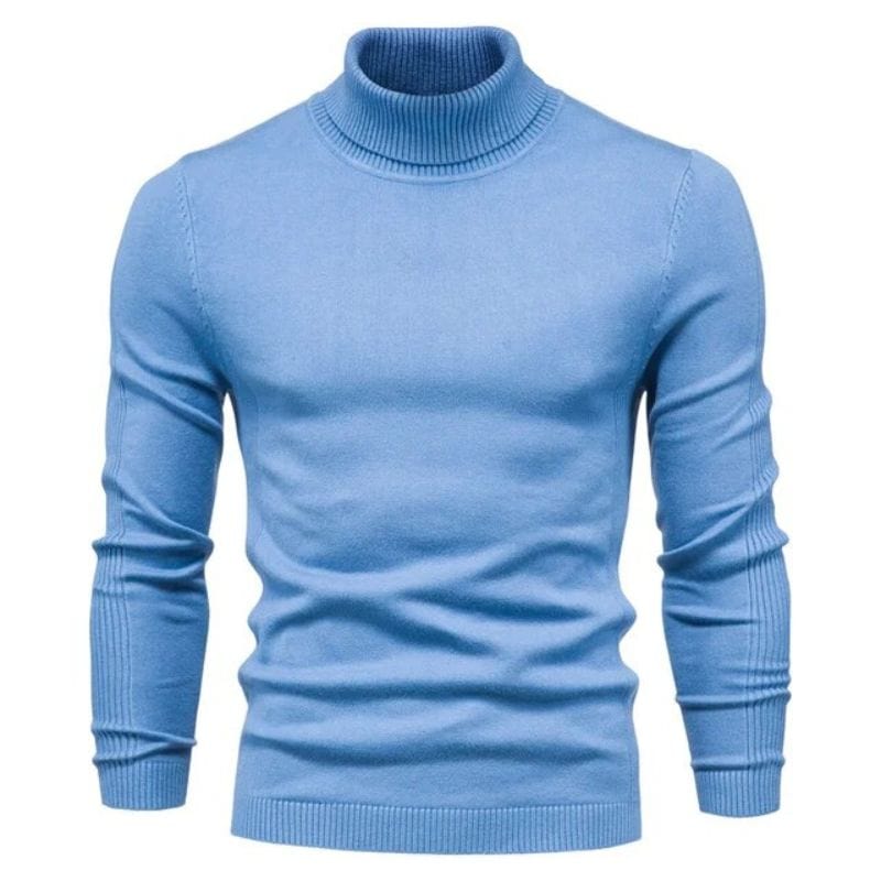 Pull Col Roulé Homme Slim | UltraFit Warm - The Steampunk Emporium Bleu clair / S