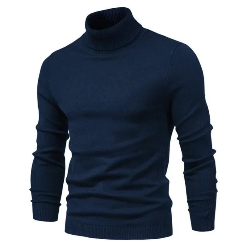 Pull Col Roulé Homme Slim | UltraFit Warm - The Steampunk Emporium Bleu marine / S