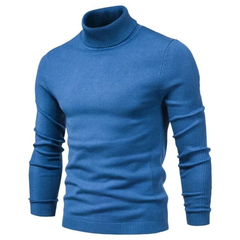 Pull Col Roulé Homme Slim | UltraFit Warm - The Steampunk Emporium Bleu / S