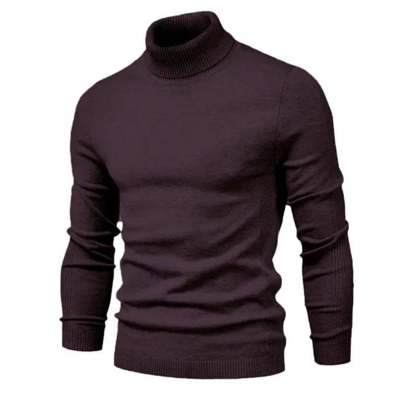 Pull Col Roulé Homme Slim | UltraFit Warm - The Steampunk Emporium Rouge foncé / S