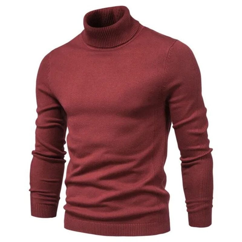 Pull Col Roulé Homme Slim | UltraFit Warm - The Steampunk Emporium Rouge vin / S