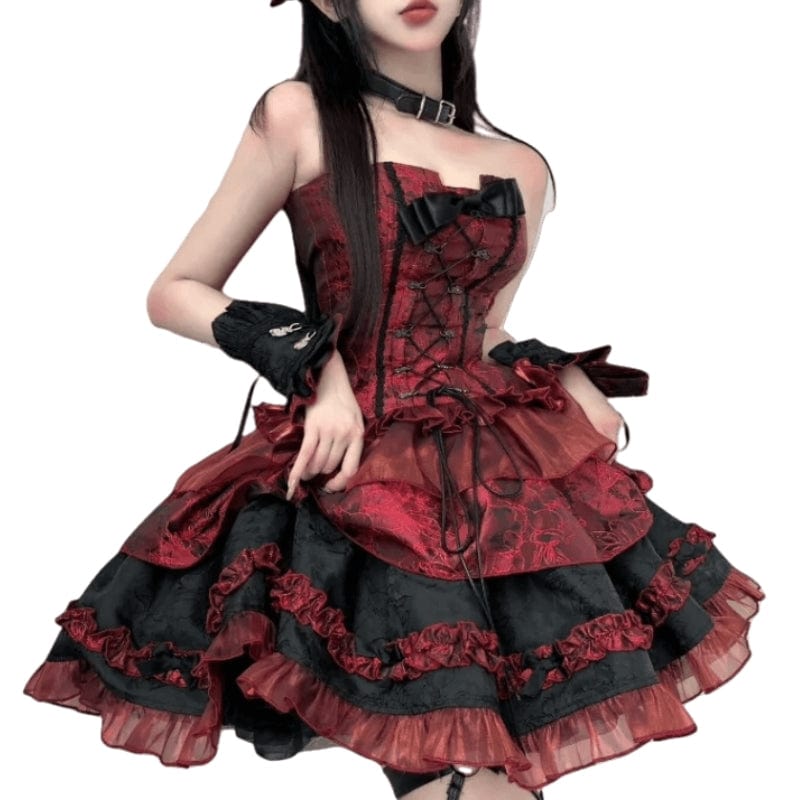 Robe Lolita Rouge | RedGown - The Steampunk Emporium S / Rouge