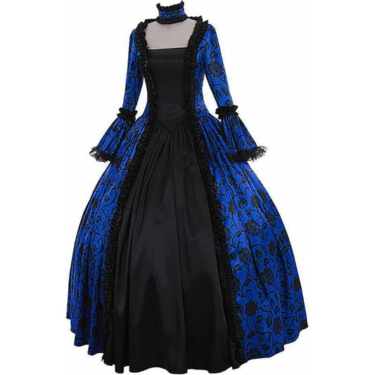 Robe Steampunk Victorienne Bleue | LuxeArcane - The Steampunk Emporium S