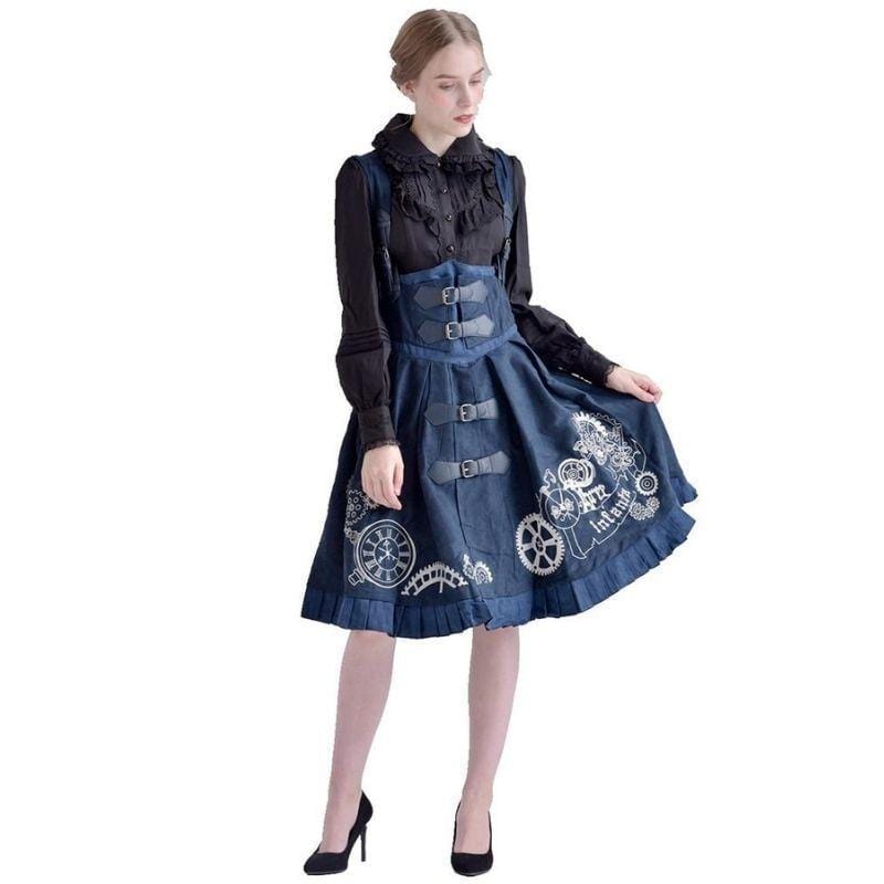 Robe Style Victorien Femme | Charme d'Élégance - The Steampunk Emporium Bleu / M