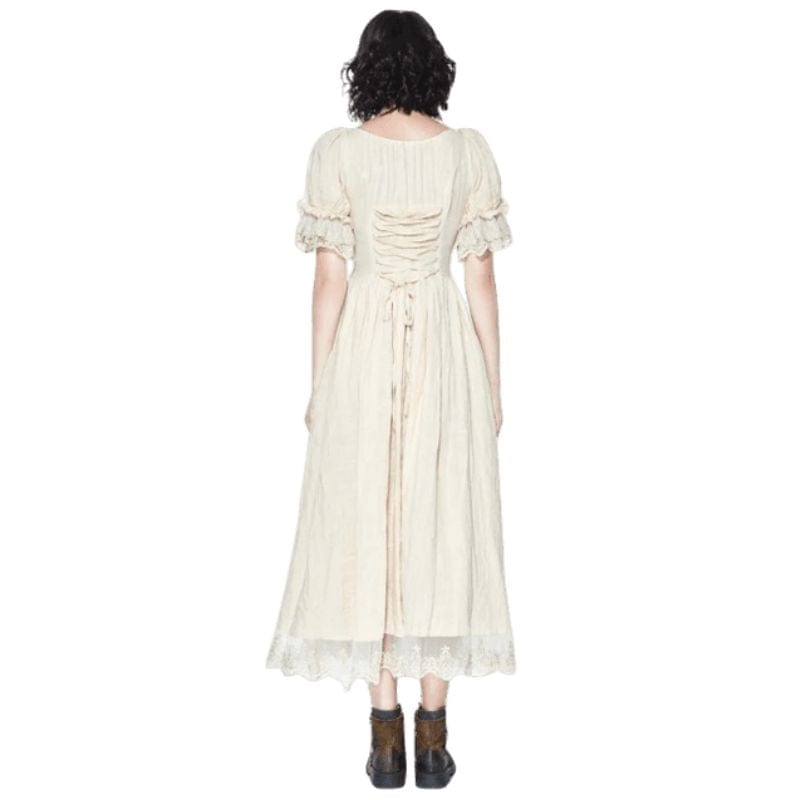 Robe Victorienne Blanc Cassé | Luce Blanche - The Steampunk Emporium