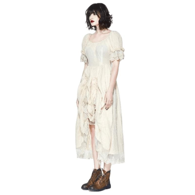 Robe Victorienne Blanc Cassé | Luce Blanche - The Steampunk Emporium