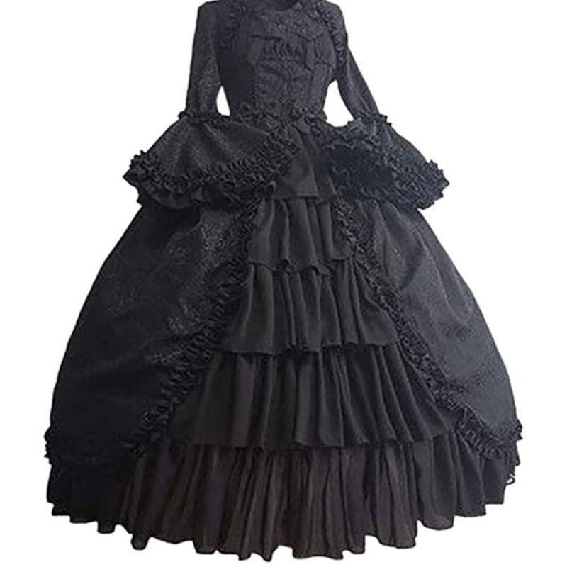 Robe Victorienne Femme | Perle de Soie - The Steampunk Emporium Noir / S