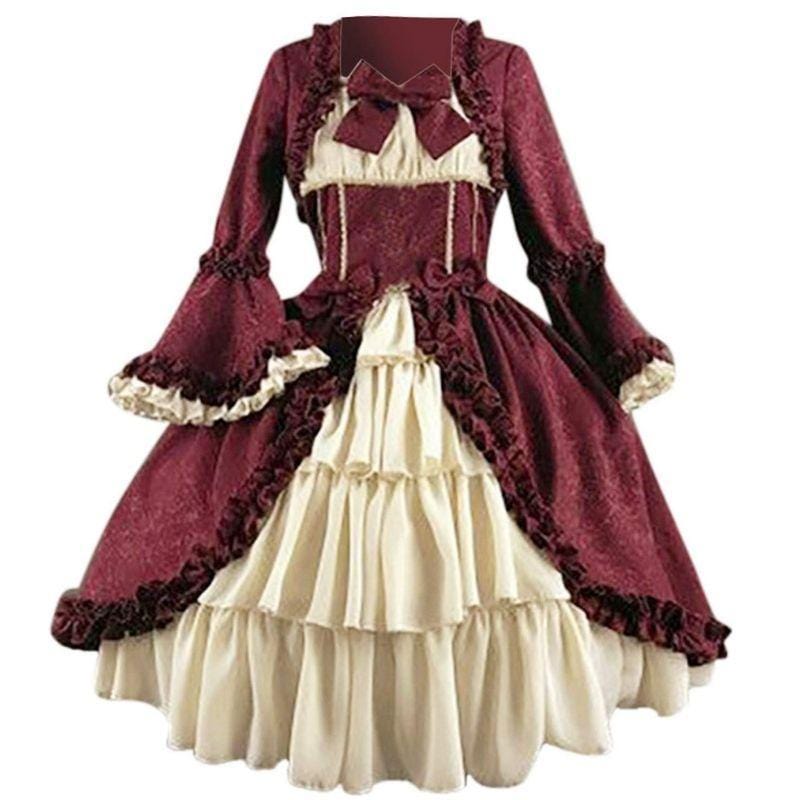 Robe Victorienne Femme | Perle de Soie - The Steampunk Emporium Rouge / S