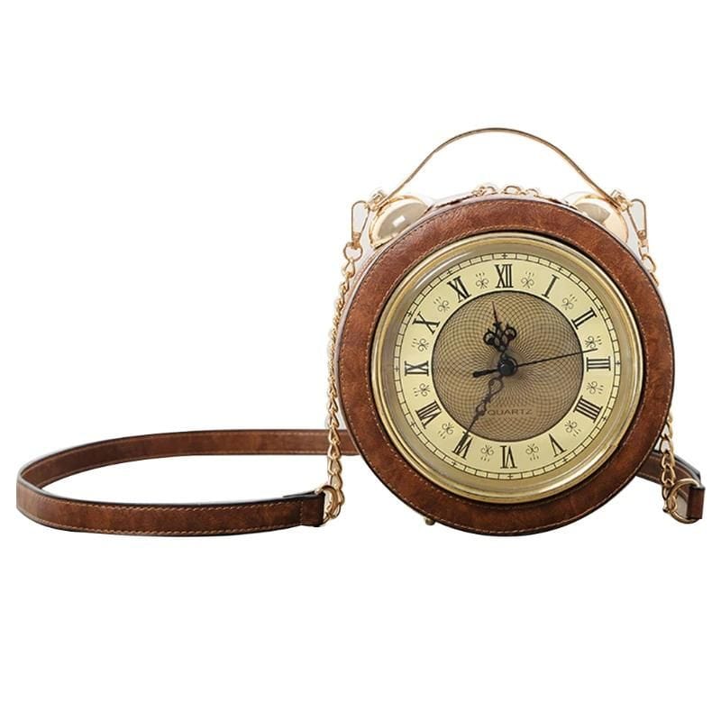 Sac à Main Horloge | TimeGlam - The Steampunk Emporium Marron