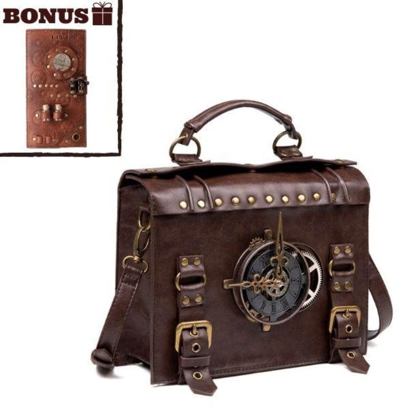 Sac Steampunk Édison Avec Portefeuille | Collection Horizon - The Steampunk Emporium