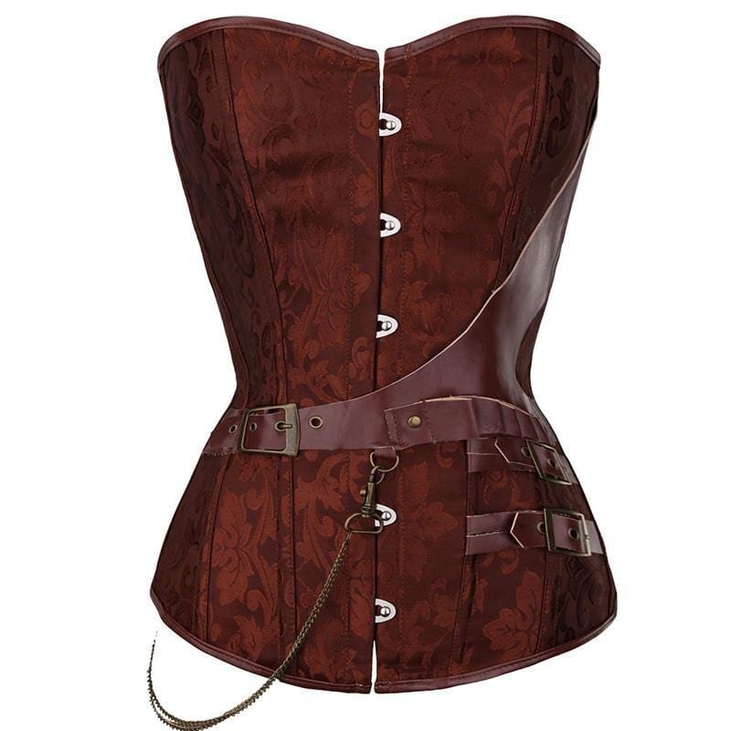 Steampunk Pirate Corset | EtherGear - The Steampunk Emporium Marron / S