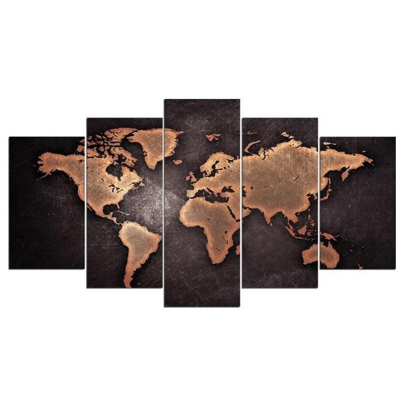 Tableau 5 Parties Carte du Monde | MondePano - The Steampunk Emporium