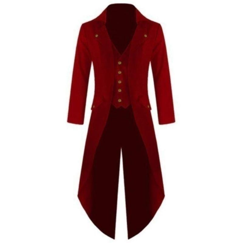 Veste Gothique Victorienne en Queue de Pie | Royal Noir - The Steampunk Emporium Rouge / S