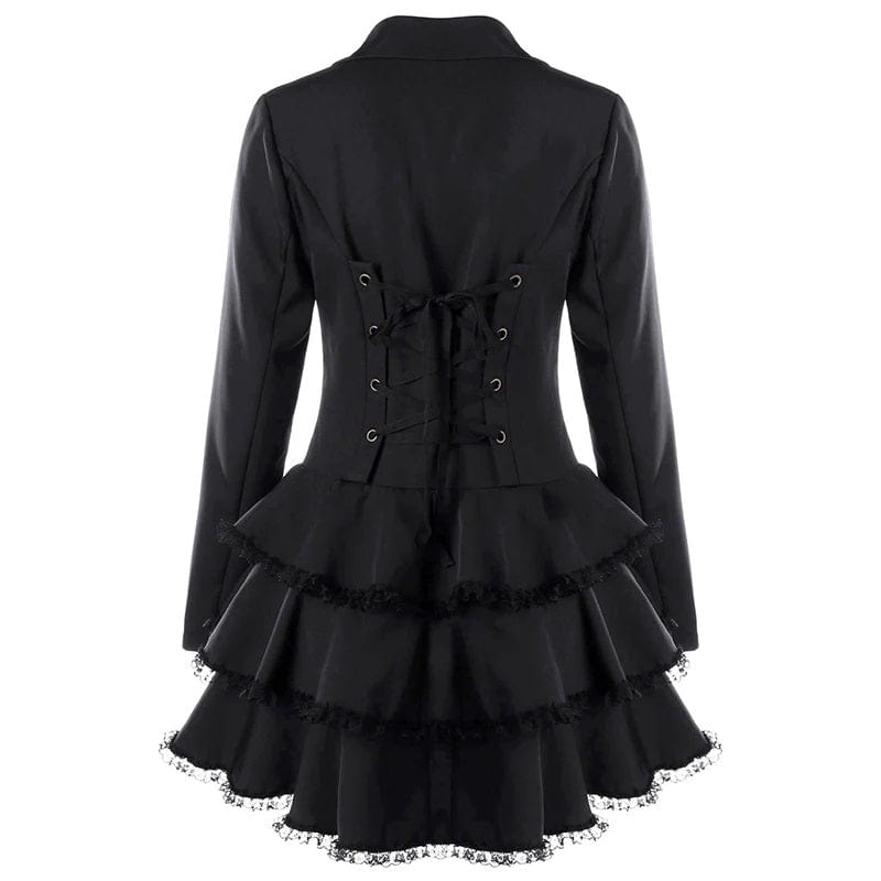 Veste Redingote Femme Noire | BlakElite - The Steampunk Emporium