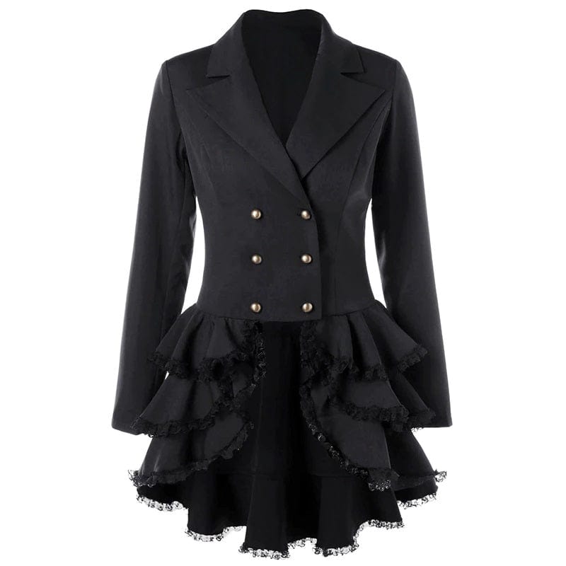 Veste Redingote Femme Noire | BlakElite - The Steampunk Emporium S