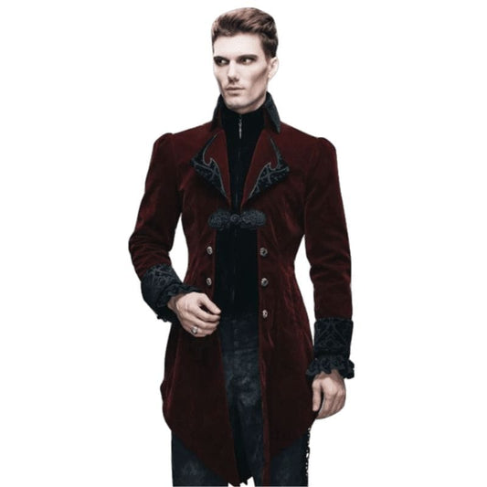 Veste Rouge Gothique Homme | DarkFire - The Steampunk Emporium S