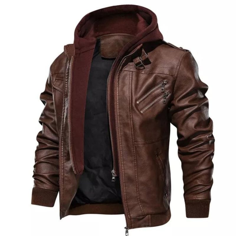 Veste Simili PU à Capuche Homme | Visionnaire Leather - The Steampunk Emporium