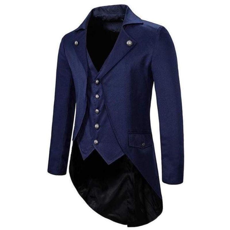 Veste Steampunk Homme Redingote | Édition Exclusif - The Steampunk Emporium Bleu marine / S