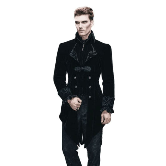 Veste Velours Gothique Homme | LuxurVelvet - The Steampunk Emporium Noir / S